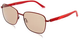 PUMA PU0321S-004 Sunglasses, Burgundy-Burgundy-Grey