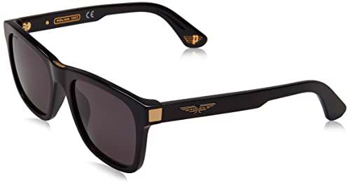 Police SPLE37N Gafas, Shiny Black, 56 para Hombre