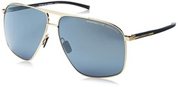 Porsche P8933 Gafas de Sol, Light Gold, Black, 63 para Hombre