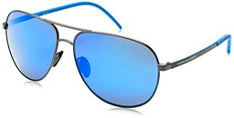 Porsche P8651 Gafas de Sol, Dark Gun, 63 para Hombre