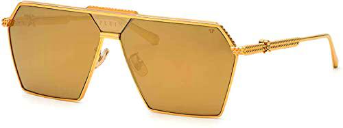 Philipp Plein SPP076V Gafas, Yellow Gold, 66 para Hombre