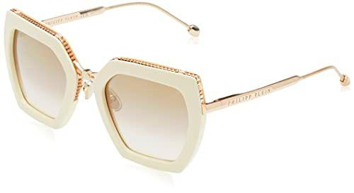 Philipp Plein SPP097S Gafas, Shiny Full Ivory, 53 para Mujer