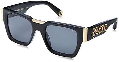 Philipp Plein SPP095M Gafas, Shiny Black, 52 para Hombre