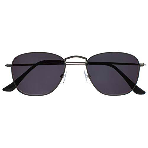 Opulize Sky Con Borde Delgado Metal Mate Gunmetal Puntas Negras Hombres Mujeres Gafas De Sol UV400 S95-7 +0,00