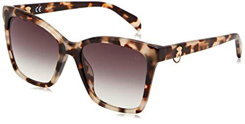 TOUS STOB50 Gafas, Shiny Havana Feather Beige, 55 para Mujer