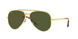 Ray-Ban 0RB3625 Gafas de Sol, Gold/Green, 55 Unisex