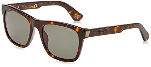 Police SPLE37N Gafas, Shiny Dark Havana, 56 para Hombre