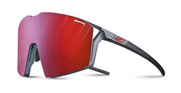 Julbo Edge Gafas DE Sol, Negro TRANSLU Logos Naranja Fluo Mate