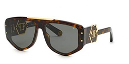 Philipp Plein SPP093M Gafas, Shiny Dark Havana, 65 para Hombre