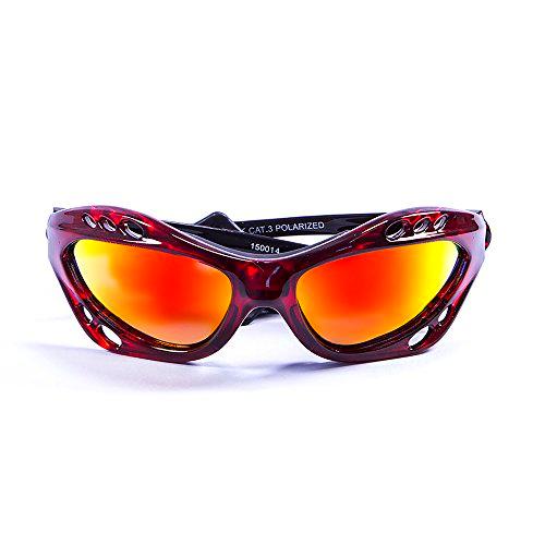 Ocean Sunglasses Sunglasses  – Cumbuco – Gafas de Sol polarizadas – Montura: Rojo Transparente – Lentes: Revo Amarillo (15001.4)