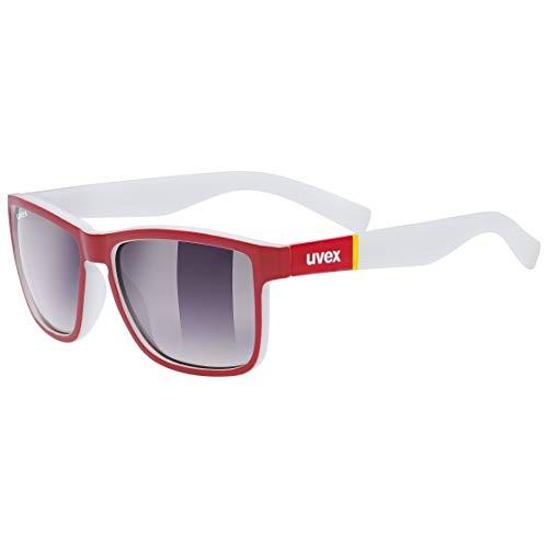 uvex lgl 39 Gafas de Sol, Unisex-Adult, Red Mat White/ltm.Smoke dégradé, One Size