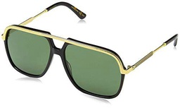 Gucci GG0200S 001 Gafas de Sol, Negro (1/Green), 57 Unisex Adulto