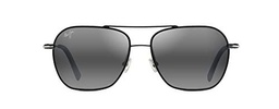 Maui Jim Mano Gafas, Black with Silver Stripe, 57/16/142 Unisex Adultos