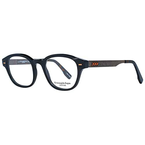 Ermenegildo Zegna ZC5017 Monturas de Gafas, Negro (Corno Negro)