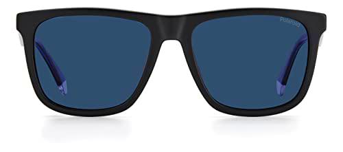 Polaroid PLD 2102/s/x Gafas de Sol, 0VK/C3 MTBLK Blue, 55 Hombre