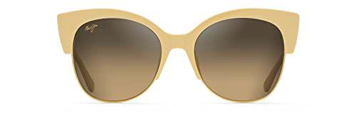 Maui Jim Mariposa Gafas, Ivory with Gold, 56/20/145 Unisex Adultos