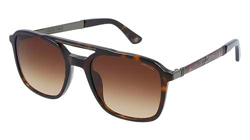 Police SPLA53 Gafas, Shiny Dark Havana, 53 para Hombre