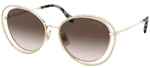 Miu Miu 0MU 59VS Gafas, Pale Gold/Brown Shaded, 54 para Mujer