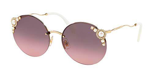 Miu Miu 0MU52TS VW7146 60 Gafas de Sol, Dorado (Pale Gold/Pink Grey), Mujer