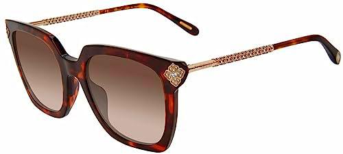 Chopard SCH336S Gafas, Shiny Dark Havana, 54 para Mujer