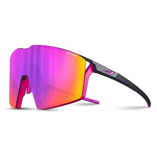 Julbo Edge Gafas DE Sol, Mate Negro/Rosa, Talla única Unisex Adulto