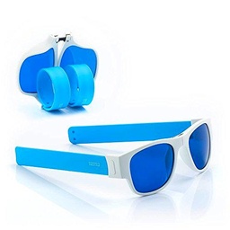 Sunfold Accent Gafas de Sol Enrollables, Hombre, Blanco y Azul