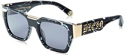 Philipp Plein SPP095M Gafas, Marbled Black, 52 para Hombre