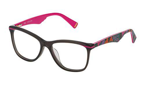 Police VPL760V5209HP Gafas, Shiny Dark Grey, 52/16/140 para Mujer