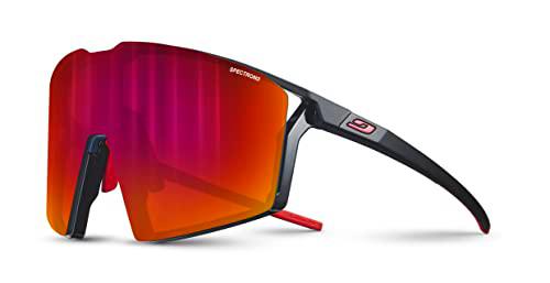 Julbo Edge Gafas DE Sol, Mate Negro/Rojo, Talla única Unisex Adulto