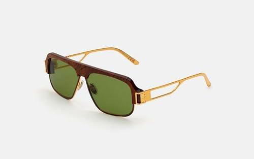 MARNI Burullus Radica Gold Gafas de Sol, Adultos Unisex