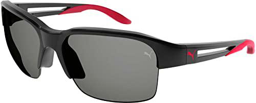 PUMA PU0352S Gafas de Sol, Black-Black-Grey, 65 para Hombre