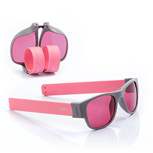 Sunfold Pastel Gafas de Sol Enrollables, Hombre, Gris y Rosa