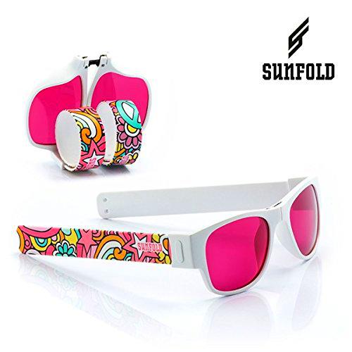 Sunfold Tribu Gafas de Sol Enrollables, Hombre, Blanco y Estampado