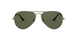 Ray-Ban Aviator Gafas, Verde, 58 mm Unisex Adulto