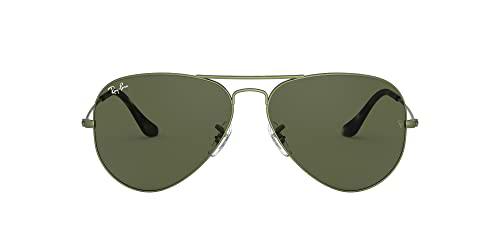 Ray-Ban Aviator Gafas, Verde, 58 mm Unisex Adulto