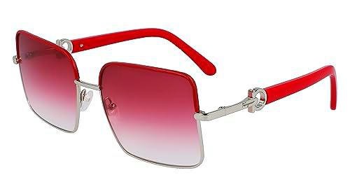 FERRAGAMO SF302SL Gafas, Silver/Burgundy, 60/18/140 para Mujer