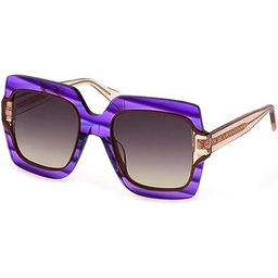 Just Cavalli SJC023V Gafas, Shiny Striped Violet, 53 para Mujer