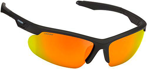 Cressi XDB100195 Gafas de Sol, Unisex Adulto, Negro/Lentes Reflejado Naranja