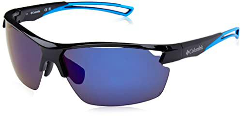 Columbia Men's Sunglasses C565SP BARLOW BASIN - Black/Blue Flash with Blue Mirror Lens