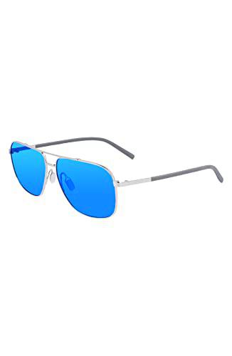 Columbia Men's Sunglasses C115SP MIST TRAIL - Shiny Silver/Blue Revo Lens with Blue Revo Lens