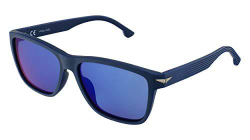 Police SPLB38E Gafas, Matt Blue, 56 para Hombre