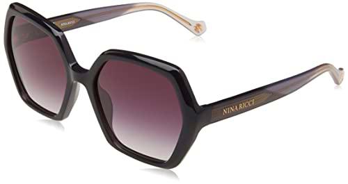 Nina Ricci SNR356 Gafas, Shiny Opal Gray, 57 para Mujer