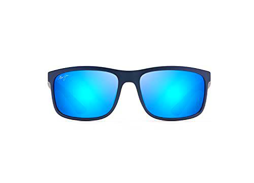 Maui Jim HUELO Gafas, Matte Blue, 58/18/135 Unisex Adultos