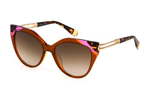 FURLA Gafas DE Sol, Brown Top+Orange, 55/16/135 para Mujer