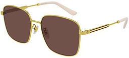 Gucci Gg0852sk Gafas de Sol, Dorado-marrón, 58 Mujeres