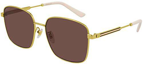 Gucci Gg0852sk Gafas de Sol, Dorado-marrón, 58 Mujeres