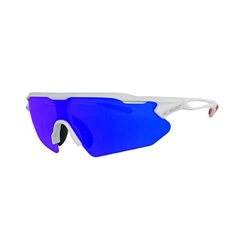 CGM Fly Gafas de Ciclismo, Blanco|Iridium Plus Azul