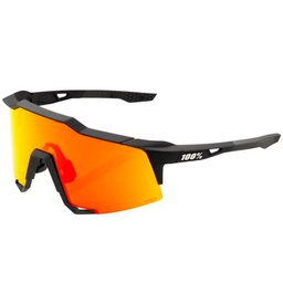 100% Gafas de ciclismo Speedcraft, Negro, Lentes espejo Naranjas/Rojo