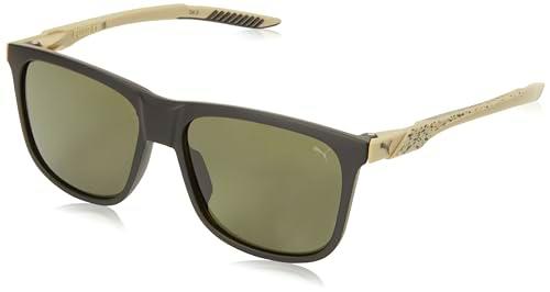 Puma Sunglass Man Recycled INJ Gafas, Black-Beige-Green