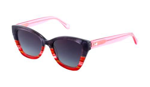 NAIF IZARO Gafas de Sol, Mujeres, Gris con Rojo Jaspeado, Grande